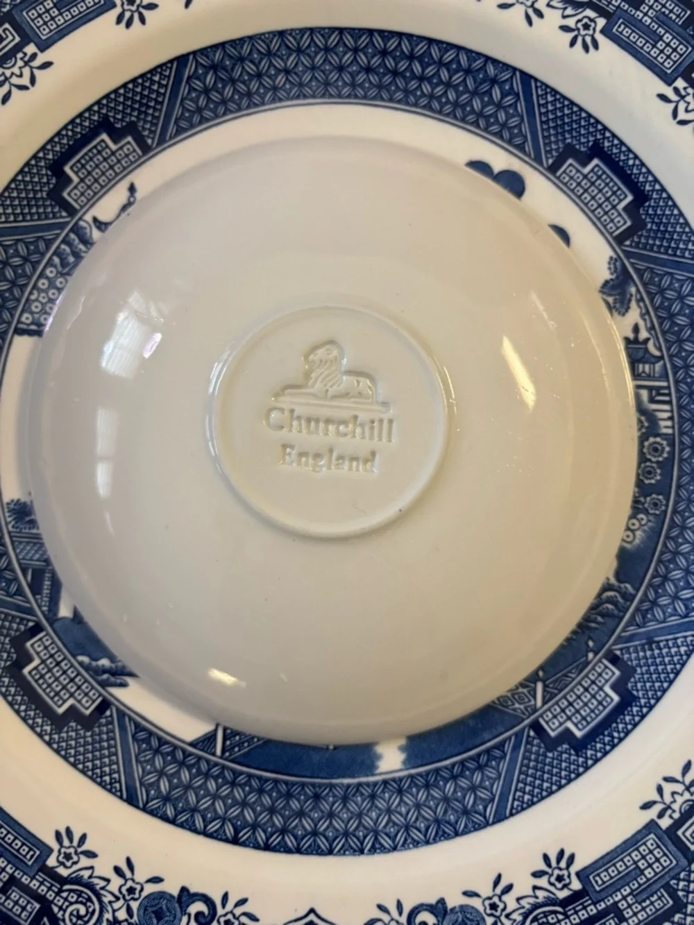 Churchill Blue Willow Porcelain Saucer and Cup Set